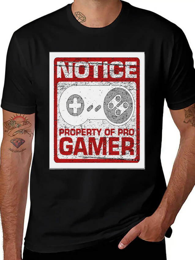NOTICE Property Of Pro Gamer Lightweight Cotton T-Shirt – Daily Comfort Graphic Shirt