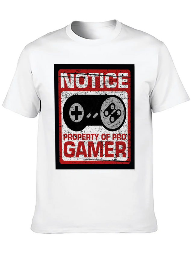 NOTICE Property Of Pro Gamer Lightweight Cotton T-Shirt – Daily Comfort Graphic Shirt