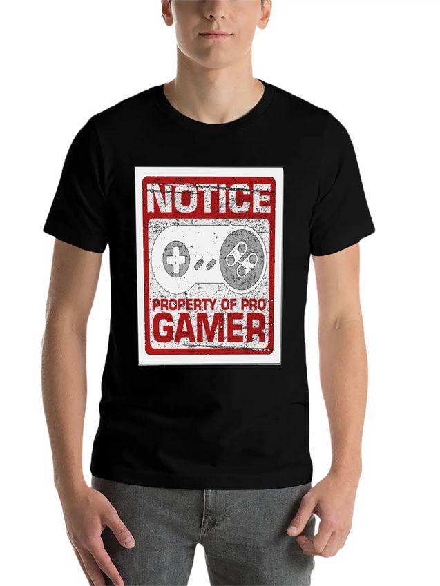 NOTICE Property Of Pro Gamer Lightweight Cotton T-Shirt – Daily Comfort Graphic Shirt