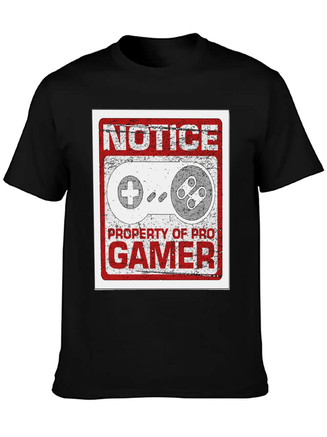 NOTICE Property Of Pro Gamer Lightweight Cotton T-Shirt – Daily Comfort Graphic Shirt