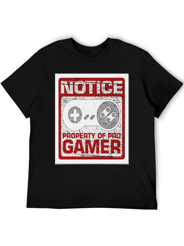NOTICE Property Of Pro Gamer Lightweight Cotton T-Shirt – Daily Comfort Graphic Shirt