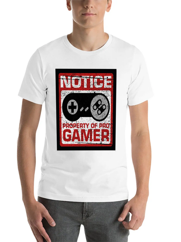 NOTICE Property Of Pro Gamer Lightweight Cotton T-Shirt – Daily Comfort Graphic Shirt