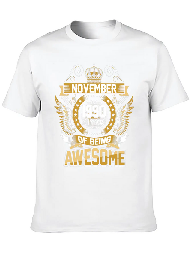 November 1990 28 Years Of Being Awesome Lightweight Cotton T-Shirt – Daily Comfort Graphic Shirt