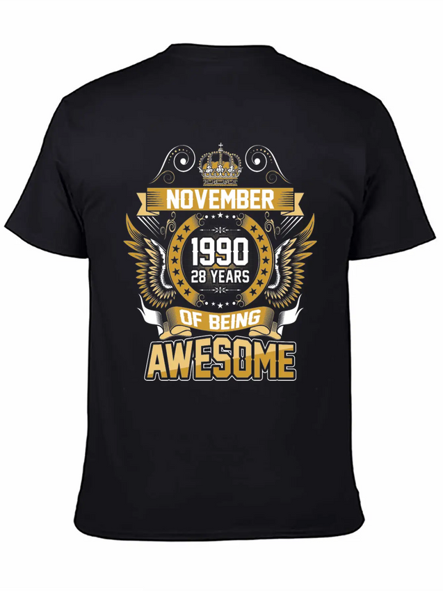 November 1990 28 Years Of Being Awesome Lightweight Cotton T-Shirt – Daily Comfort Graphic Shirt