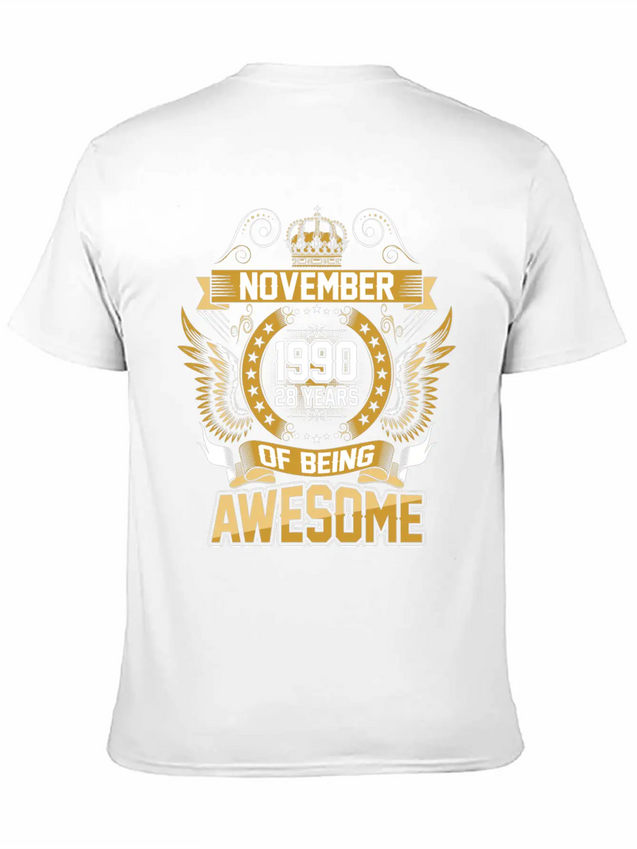 November 1990 28 Years Of Being Awesome Lightweight Cotton T-Shirt – Daily Comfort Graphic Shirt