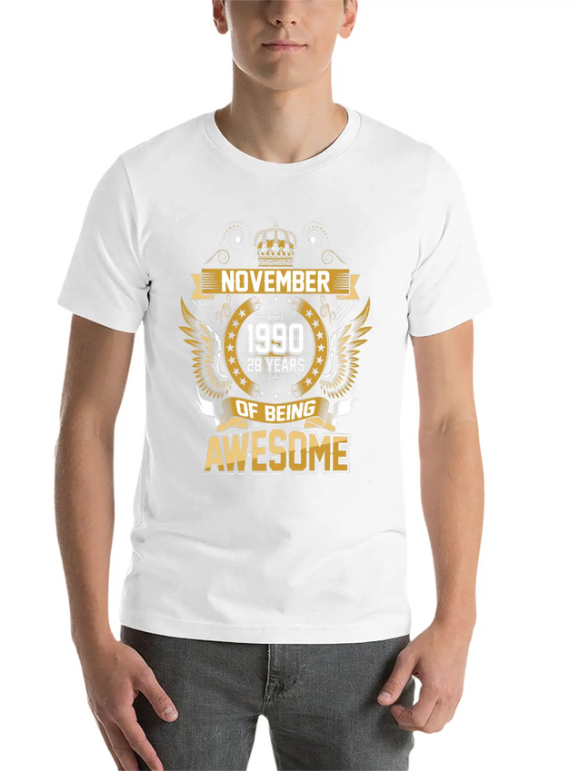 November 1990 28 Years Of Being Awesome Lightweight Cotton T-Shirt – Daily Comfort Graphic Shirt