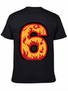 Number 6 With Flames - Number Six On Fire 🔥 Lightweight Cotton T-Shirt – Daily Comfort Graphic Shirt