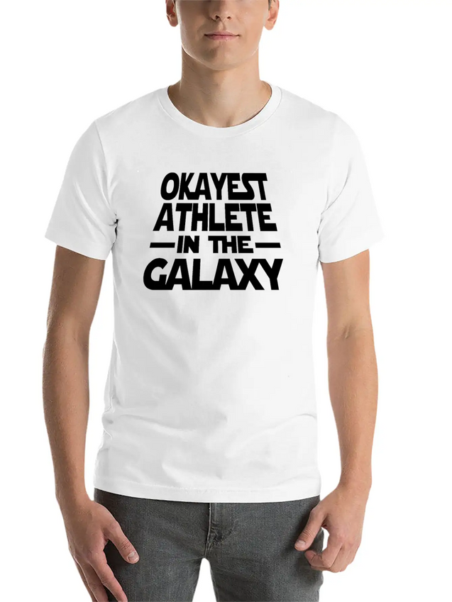 Okayest Athlete The Galaxy Lightweight Cotton T-Shirt – Daily Comfort Graphic Shirt
