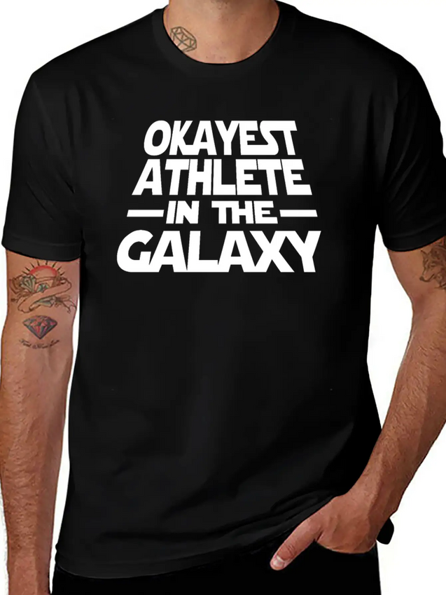 Okayest Athlete The Galaxy Lightweight Cotton T-Shirt – Daily Comfort Graphic Shirt