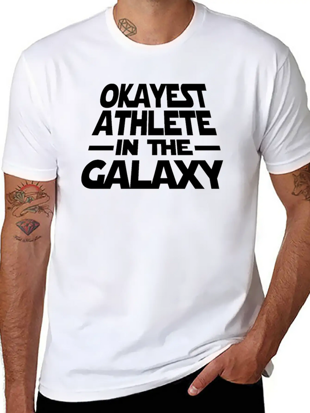 Okayest Athlete The Galaxy Lightweight Cotton T-Shirt – Daily Comfort Graphic Shirt