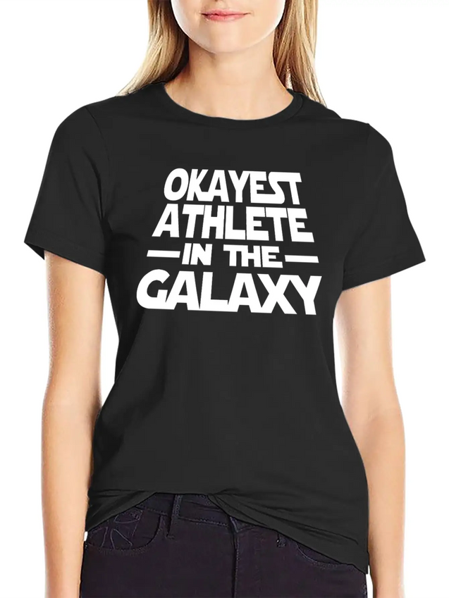 Okayest Athlete The Galaxy Lightweight Cotton T-Shirt – Daily Comfort Graphic Shirt