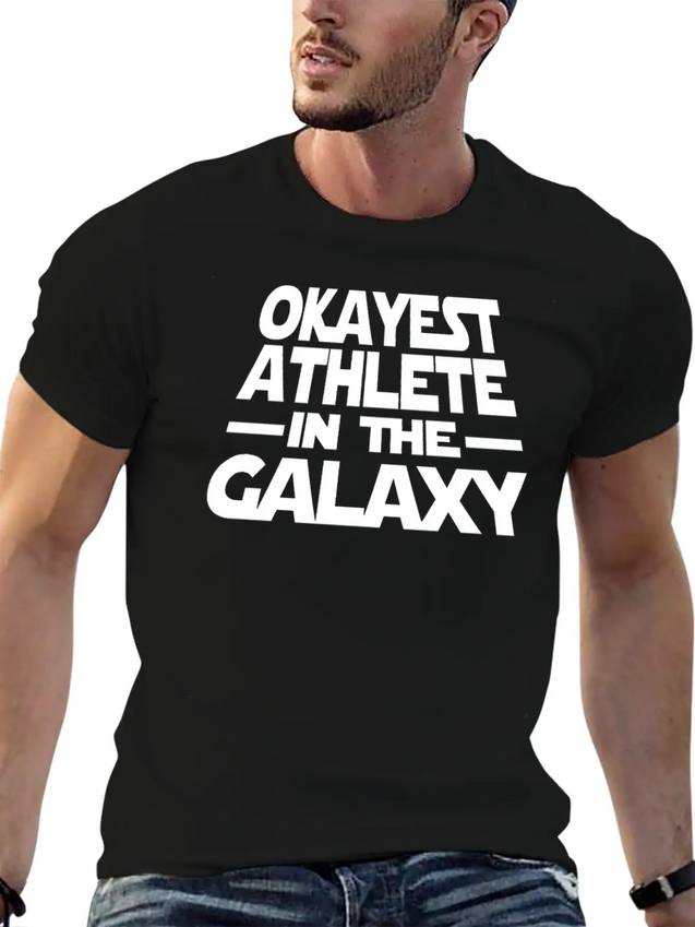 Okayest Athlete The Galaxy Lightweight Cotton T-Shirt – Daily Comfort Graphic Shirt