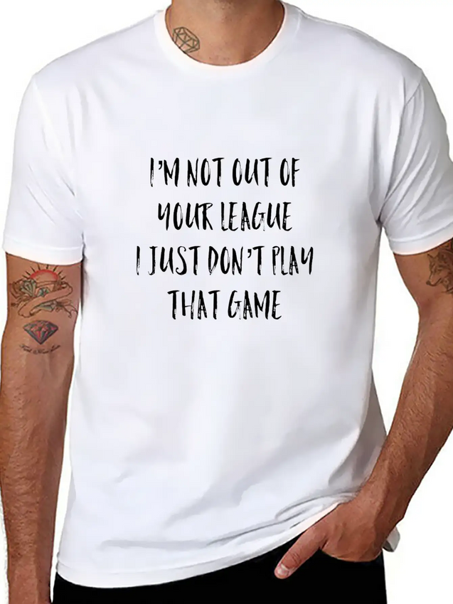 Out Of Your League White Lightweight Cotton T-Shirt – Daily Comfort Graphic Shirt