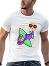 Owl Flies By Plane In The Sky Lightweight Cotton T-Shirt – Daily Comfort Graphic Shirt