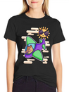 Owl Flies By Plane In The Sky Lightweight Cotton T-Shirt – Daily Comfort Graphic Shirt