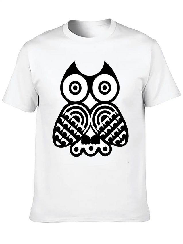 Owl Illustration Lightweight Cotton T-Shirt – Daily Comfort Graphic Shirt