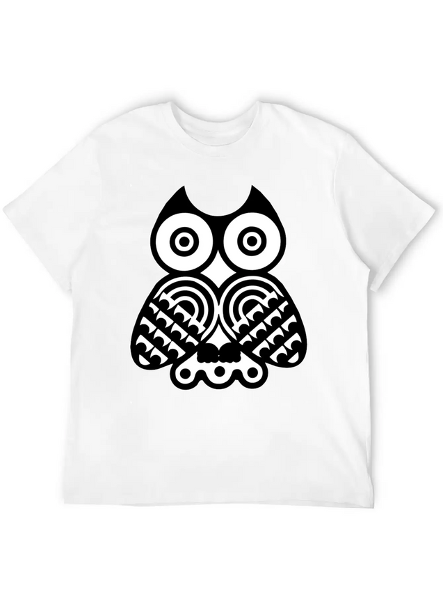 Owl Illustration Lightweight Cotton T-Shirt – Daily Comfort Graphic Shirt