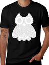 Owl Illustration Lightweight Cotton T-Shirt – Daily Comfort Graphic Shirt