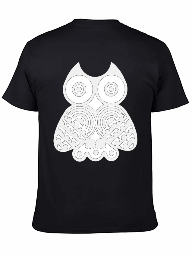 Owl Illustration Lightweight Cotton T-Shirt – Daily Comfort Graphic Shirt