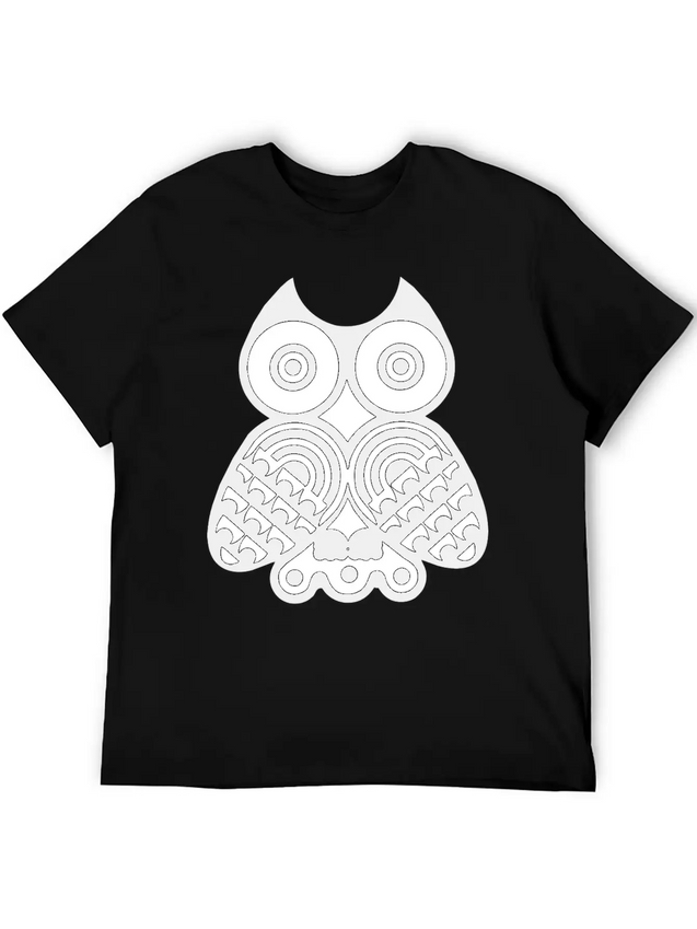 Owl Illustration Lightweight Cotton T-Shirt – Daily Comfort Graphic Shirt