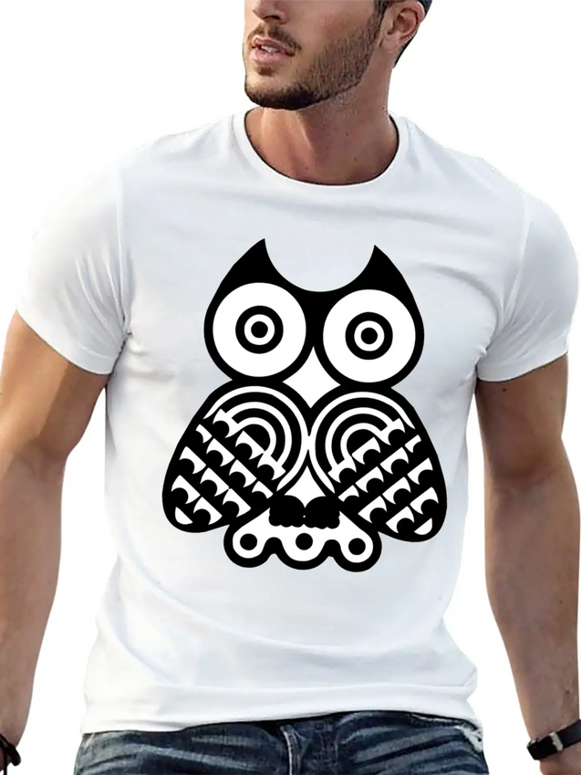 Owl Illustration Lightweight Cotton T-Shirt – Daily Comfort Graphic Shirt