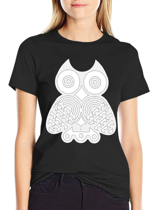 Owl Illustration Lightweight Cotton T-Shirt – Daily Comfort Graphic Shirt