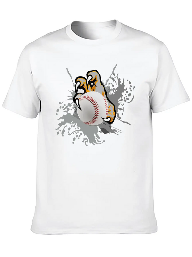 Paint Brush Baseball With Claw Lightweight Cotton T-Shirt – Daily Comfort Graphic Shirt