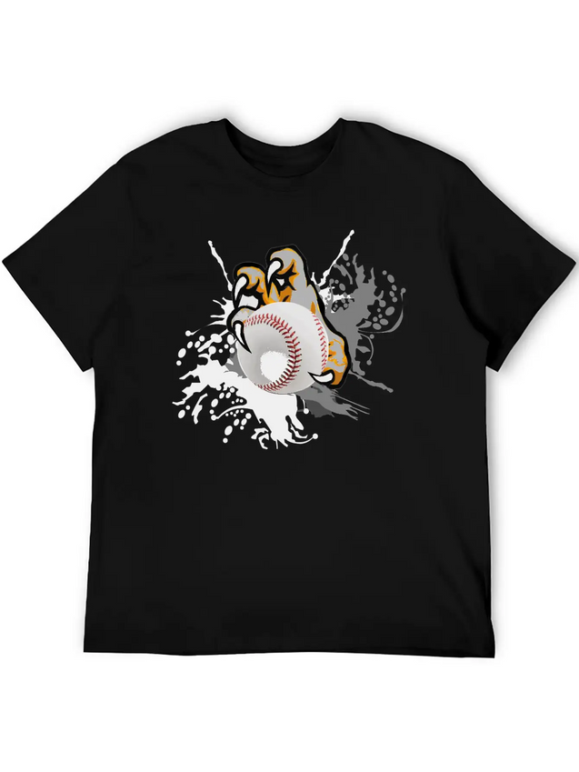 Paint Brush Baseball With Claw Lightweight Cotton T-Shirt – Daily Comfort Graphic Shirt