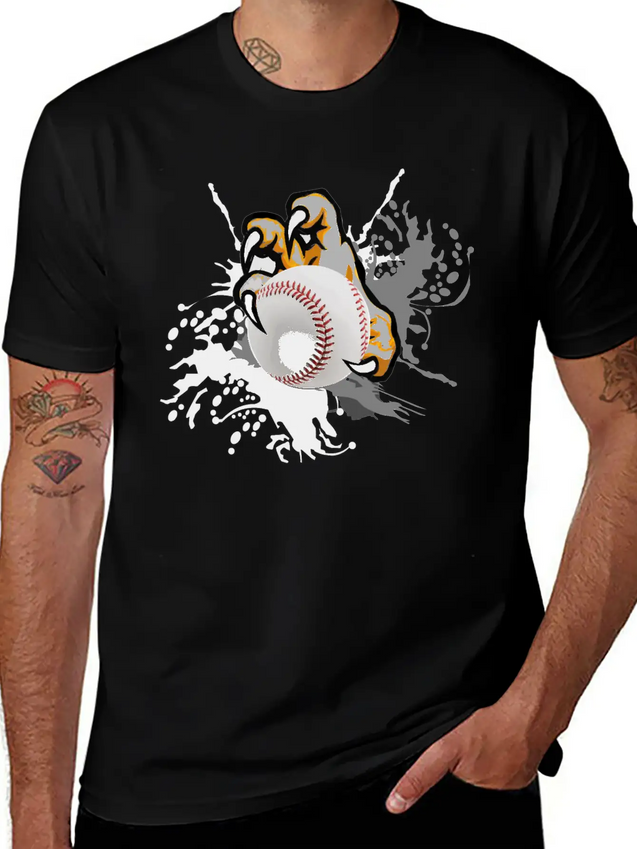 Paint Brush Baseball With Claw Lightweight Cotton T-Shirt – Daily Comfort Graphic Shirt