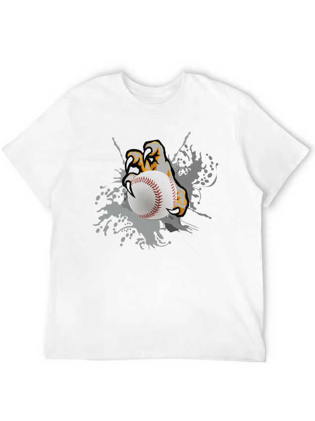 Paint Brush Baseball With Claw Lightweight Cotton T-Shirt – Daily Comfort Graphic Shirt
