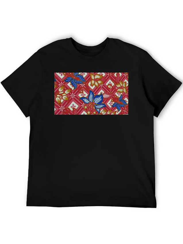Paisley BATIK Style Bali Flowers Lightweight Cotton T-Shirt – Daily Comfort Graphic Shirt