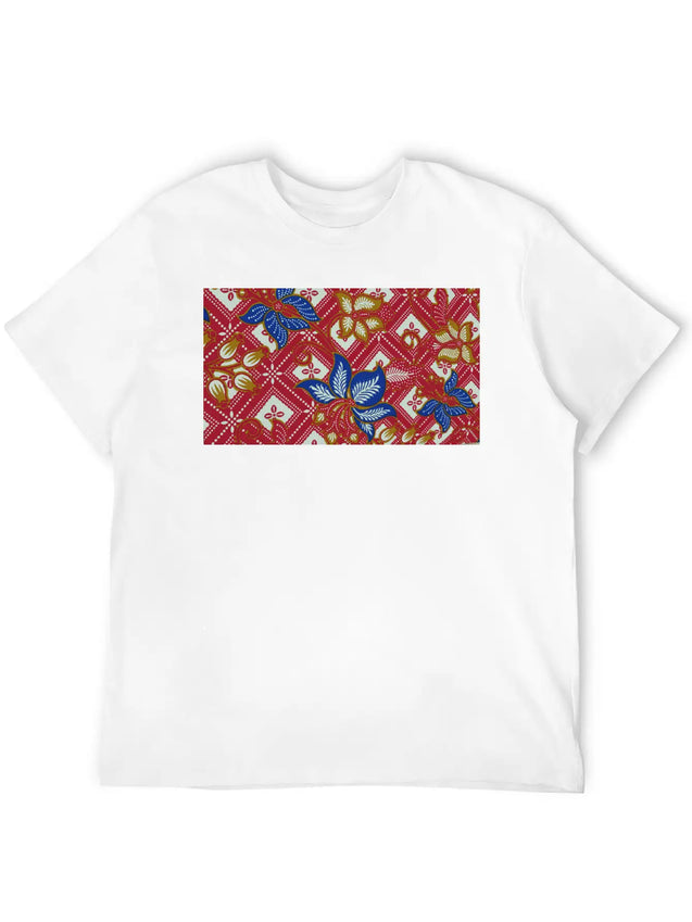 Paisley BATIK Style Bali Flowers Lightweight Cotton T-Shirt – Daily Comfort Graphic Shirt