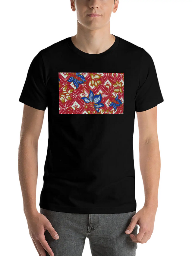 Paisley BATIK Style Bali Flowers Lightweight Cotton T-Shirt – Daily Comfort Graphic Shirt