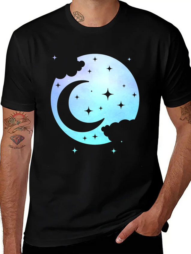 Pastel Goth Spiritual Moon Kawaii Lightweight Cotton T-Shirt – Daily Comfort Graphic Shirt