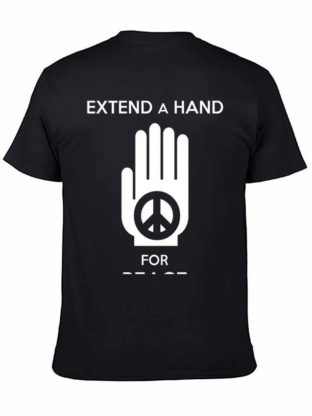 Peace - Extend A Hand For Peace Lightweight Cotton T-Shirt – Daily Comfort Graphic Shirt