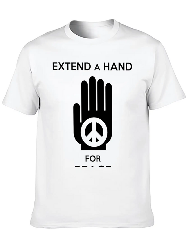 Peace - Extend A Hand For Peace Lightweight Cotton T-Shirt – Daily Comfort Graphic Shirt