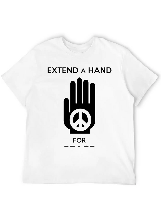 Peace - Extend A Hand For Peace Lightweight Cotton T-Shirt – Daily Comfort Graphic Shirt