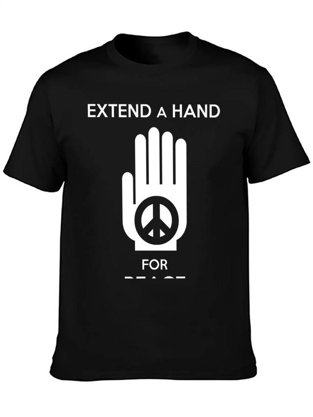 Peace - Extend A Hand For Peace Lightweight Cotton T-Shirt – Daily Comfort Graphic Shirt
