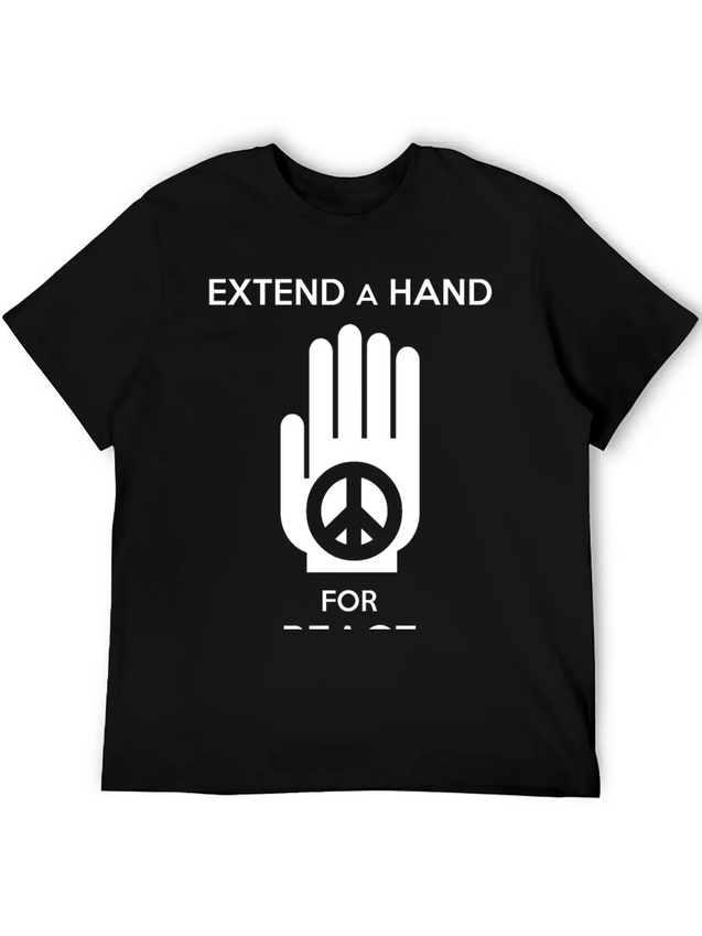 Peace - Extend A Hand For Peace Lightweight Cotton T-Shirt – Daily Comfort Graphic Shirt
