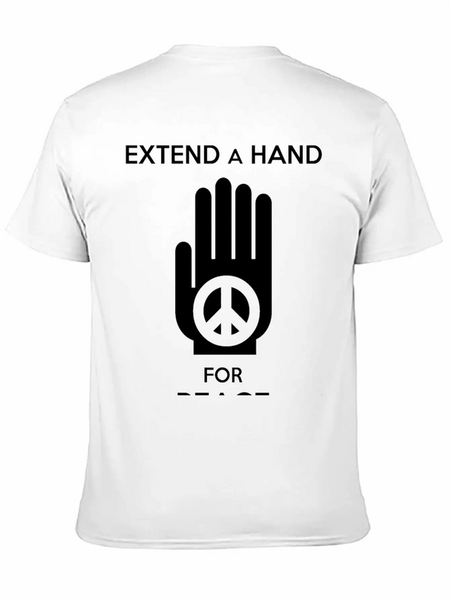 Peace - Extend A Hand For Peace Lightweight Cotton T-Shirt – Daily Comfort Graphic Shirt