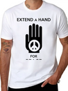 Peace - Extend A Hand For Peace Lightweight Cotton T-Shirt – Daily Comfort Graphic Shirt