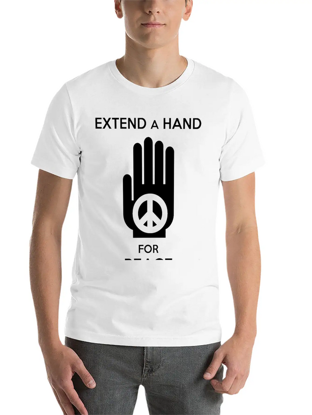 Peace - Extend A Hand For Peace Lightweight Cotton T-Shirt – Daily Comfort Graphic Shirt