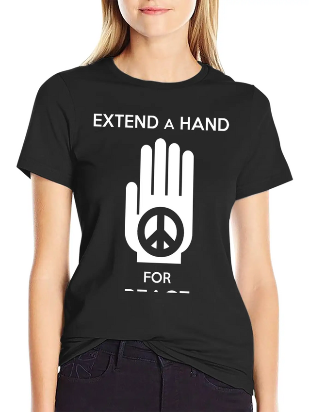 Peace - Extend A Hand For Peace Lightweight Cotton T-Shirt – Daily Comfort Graphic Shirt