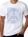 Peace Sign Blueprint Peace Symbol Lightweight Cotton T-Shirt – Daily Comfort Graphic Shirt