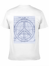 Peace Sign Blueprint Peace Symbol Lightweight Cotton T-Shirt – Daily Comfort Graphic Shirt