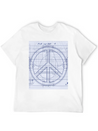 Peace Sign Blueprint Peace Symbol Lightweight Cotton T-Shirt – Daily Comfort Graphic Shirt