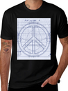 Peace Sign Blueprint Peace Symbol Lightweight Cotton T-Shirt – Daily Comfort Graphic Shirt