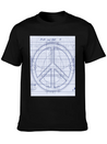 Peace Sign Blueprint Peace Symbol Lightweight Cotton T-Shirt – Daily Comfort Graphic Shirt