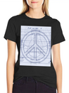 Peace Sign Blueprint Peace Symbol Lightweight Cotton T-Shirt – Daily Comfort Graphic Shirt