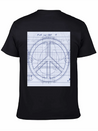 Peace Sign Blueprint Peace Symbol Lightweight Cotton T-Shirt – Daily Comfort Graphic Shirt